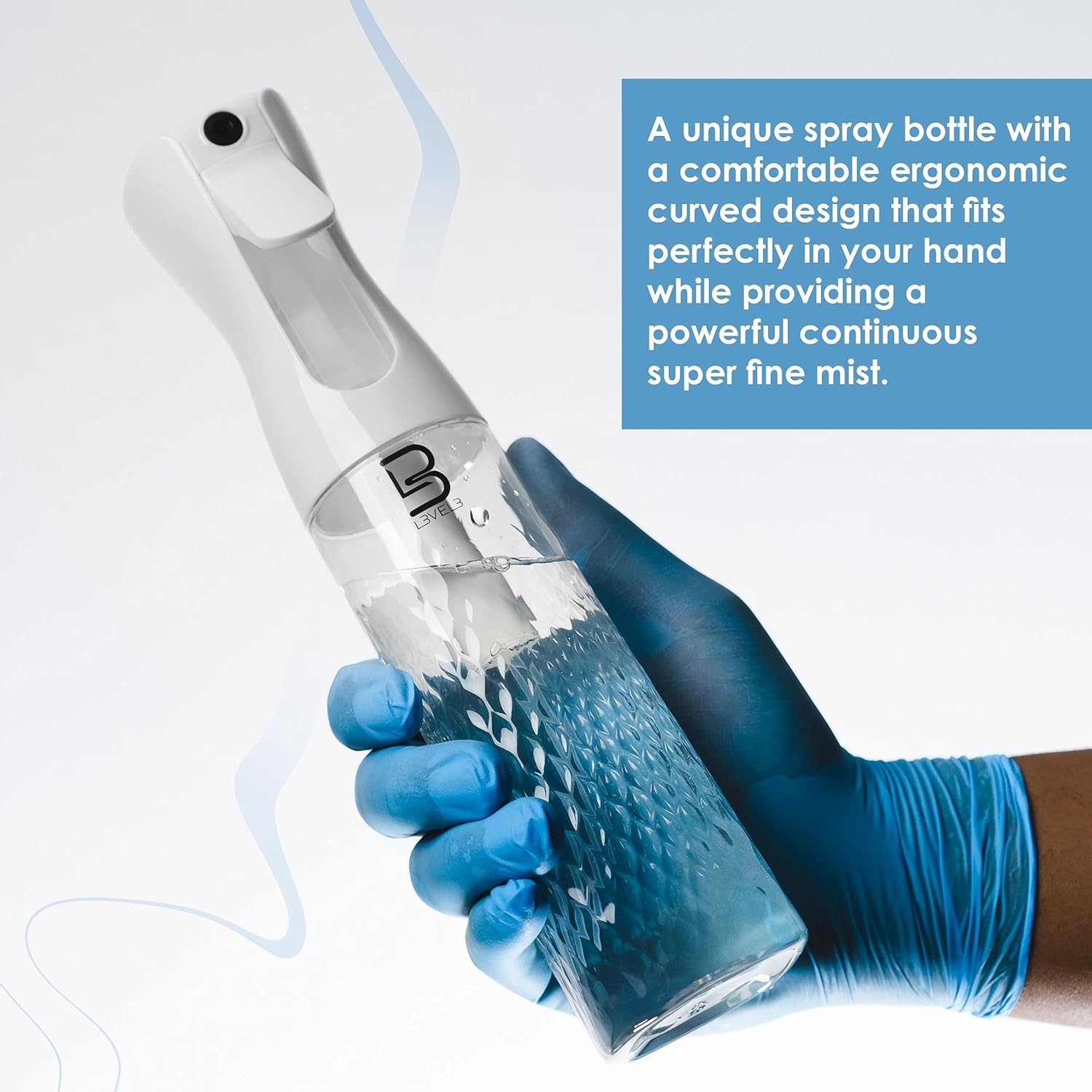 LV3 BEVELED SPRAY BOTTLE (WHITE/CLEAR)