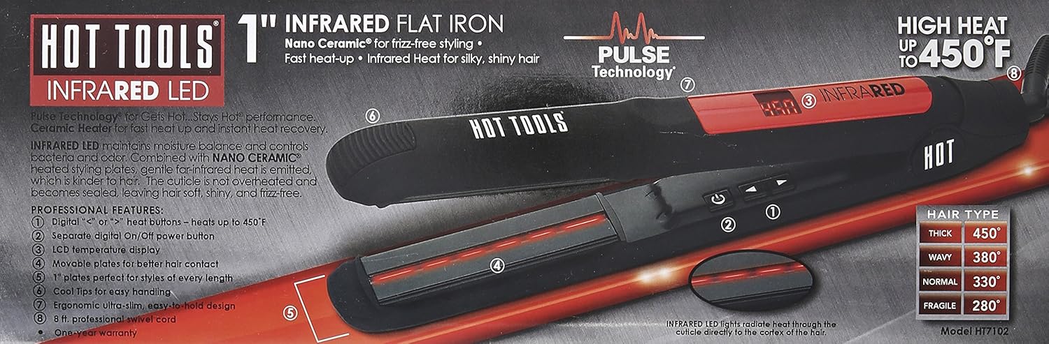 HOT TOOLS  LED Infrared Flat Iron