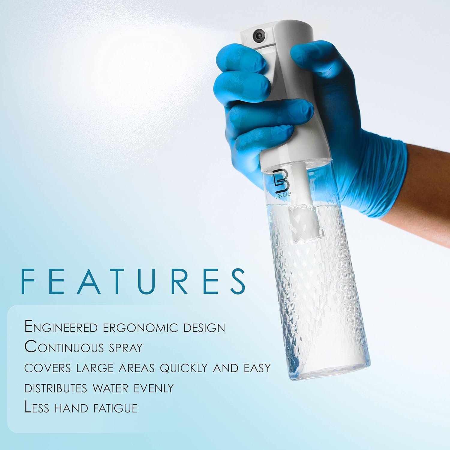 LV3 BEVELED SPRAY BOTTLE (WHITE/CLEAR)