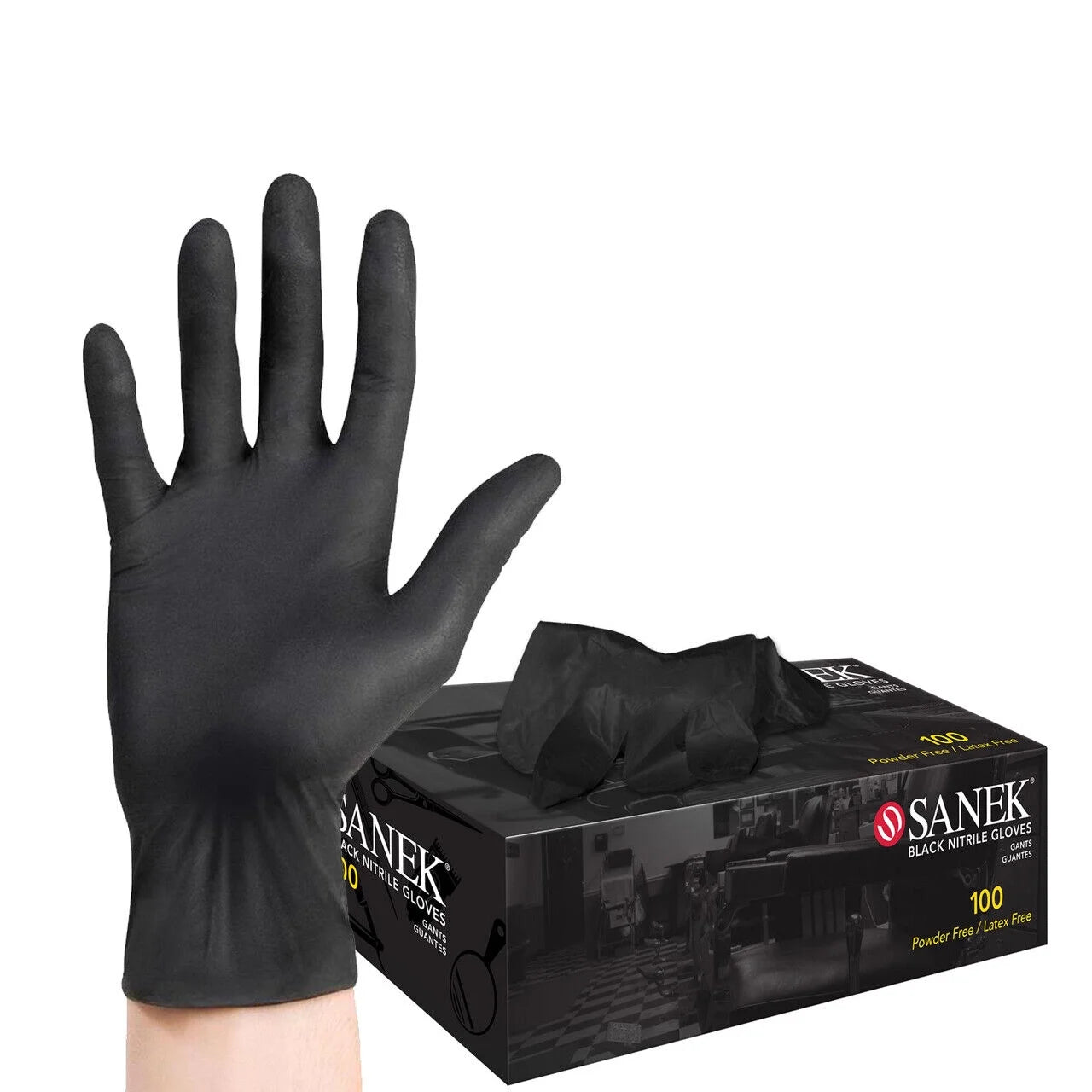 Gants en nitrile noirs Sanek