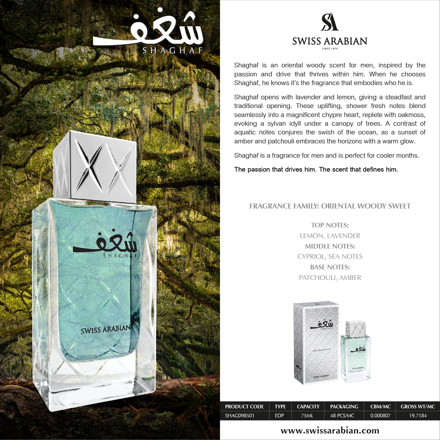 Shaghaf (M) 985 75Ml Edp Swiss Arabian