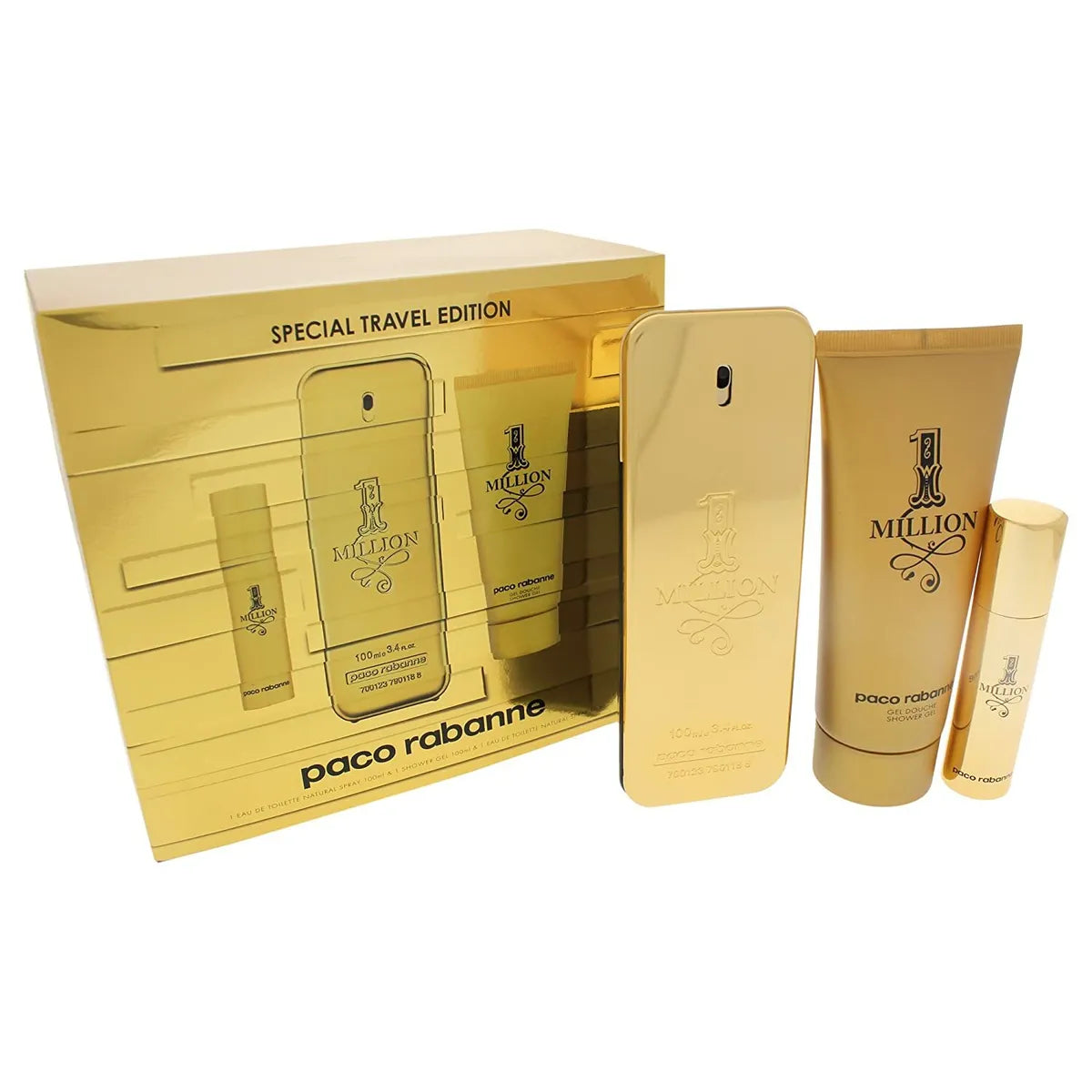 Paco Rabanne 1 Million M 100ml Gift Set (Travel)