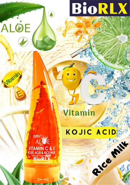 Biorlx Aloe Vera + Vitamines C &amp; E + Acide Kojique Et Gel De Lait De Riz 250Ml