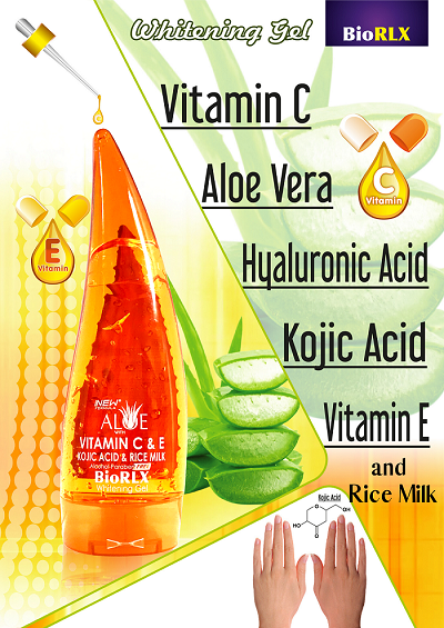 Biorlx Aloe Vera + Vitamines C &amp; E + Acide Kojique Et Gel De Lait De Riz 250Ml