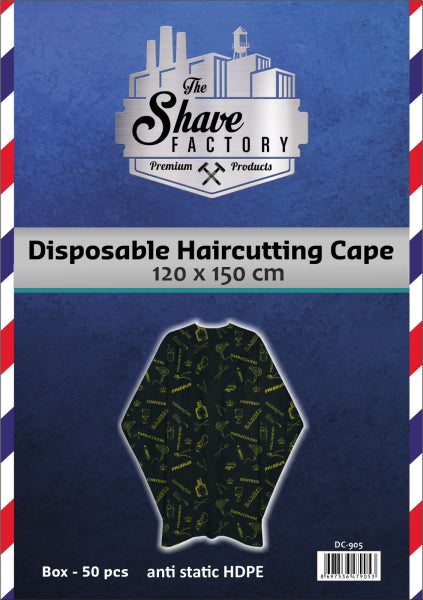 Cape jetable The Shave Factory avec motif - 50 ct