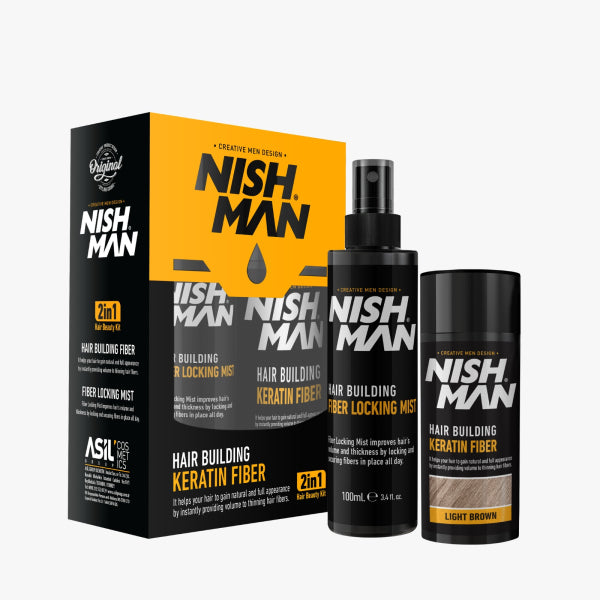 Nishman Hair Building Keratin Fiber &amp; Locking Mist Spray Set