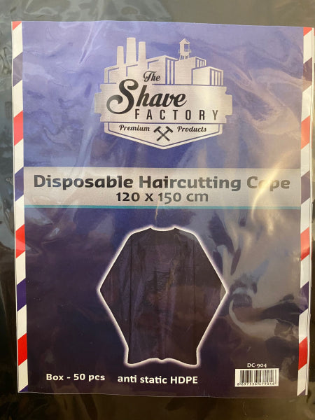 Capa negra desechable The Shave Factory - 30 unidades