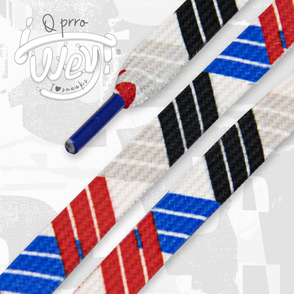 Qprrowey Pair Of Printed Shoelaces Barber Stripes - S43