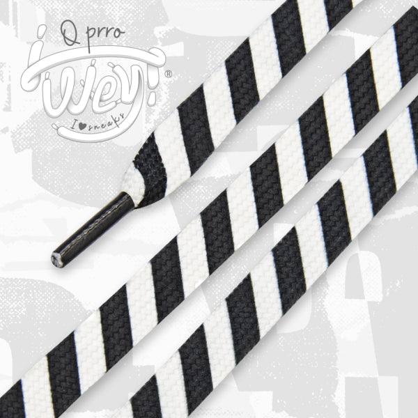 Qprrowey Pair Of Printed Shoelaces Caramel Black & White - S34